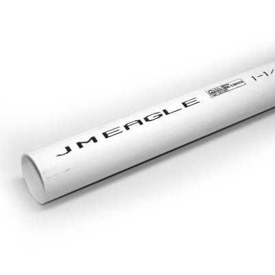 JM Eagle SDR26 PVC Pressure Pipe 1-1/2 in. D X 10 ft. L Plain End 160 psi
