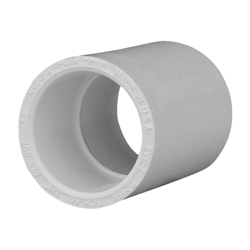 Charlotte Pipe Schedule 40 3/4 in. Slip X 3/4 in. D Slip PVC Coupling
