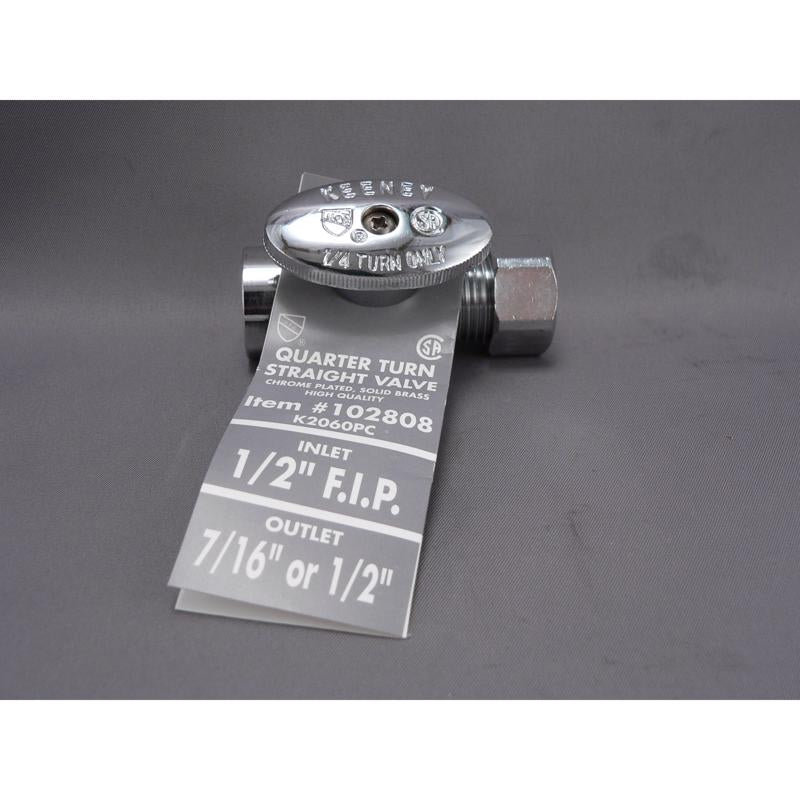 Keeney 1/2 in. FIP in. X 1/2 in. Compression Brass Straight Valve