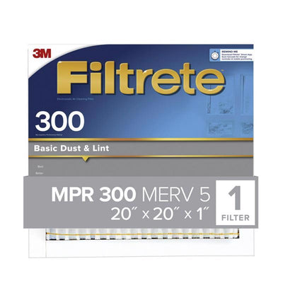 Filtrete 20 in. W X 20 in. H X 1 in. 300 MPR Pleated Filter Dust