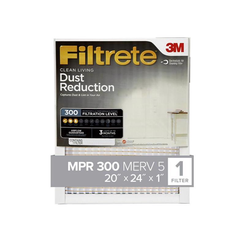 Filtrete 20 in. W X 24 in. H X 1 in. 300 MPR Pleated Filter Dust