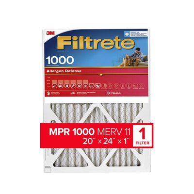 Filtrete 20 in. W X 24 in. H X 1 in. Polypropylene 1000 MPR Pleated Allergen Air Filter