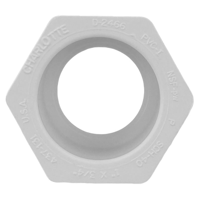 Charlotte Pipe Schedule 40 1 in. Slip X 3/4 in. D Slip PVC Reducing Bushing