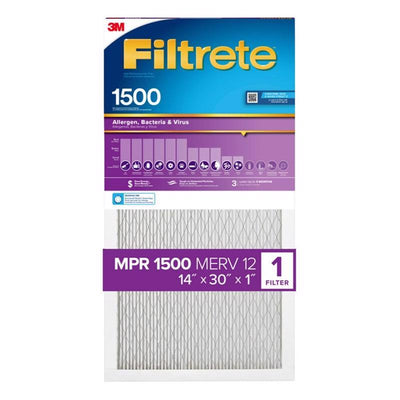 Filtrete 14 in. W X 30 in. H X 1 in. Synthetic 1500 MPR Pleated Ultra Allergen Filter