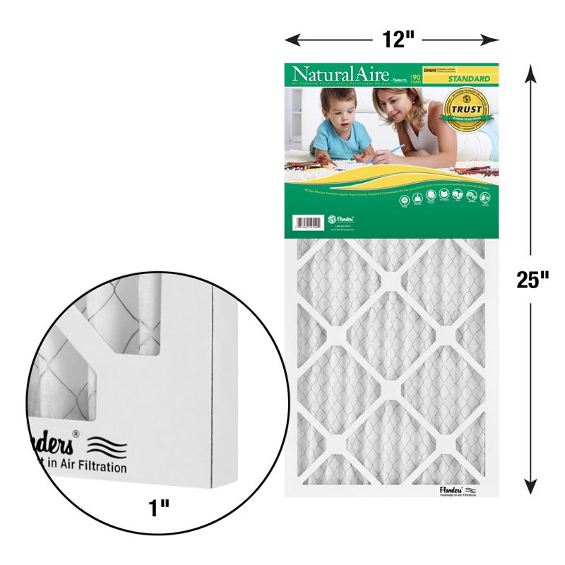 NaturalAire 12 in. W X 25 in. H X 1 in. Synthetic 8 MERV Pleated Air Filter