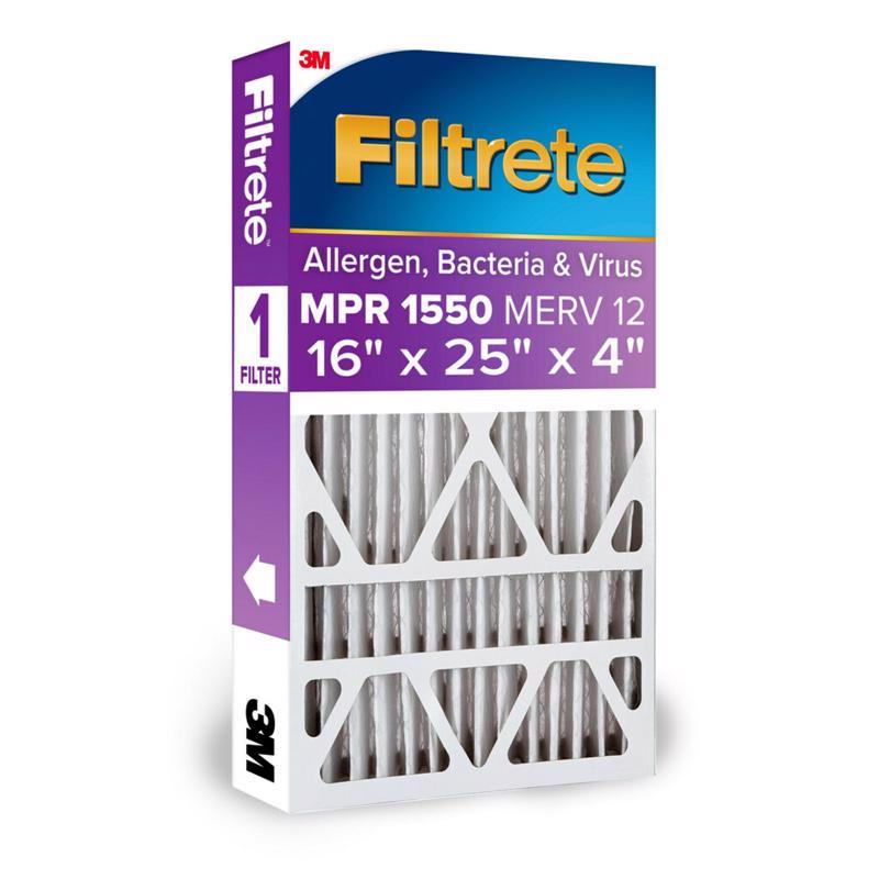 Filtrete 16 in. W X 25 in. H X 4-5/16 in. Polyester 1550 MPR Pleated Allergen Air Filter