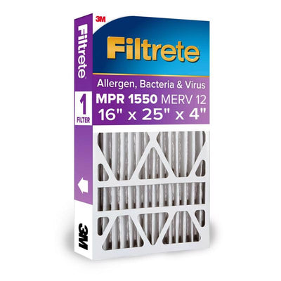 Filtrete 16 in. W X 25 in. H X 4-5/16 in. Polyester 1550 MPR Pleated Allergen Air Filter
