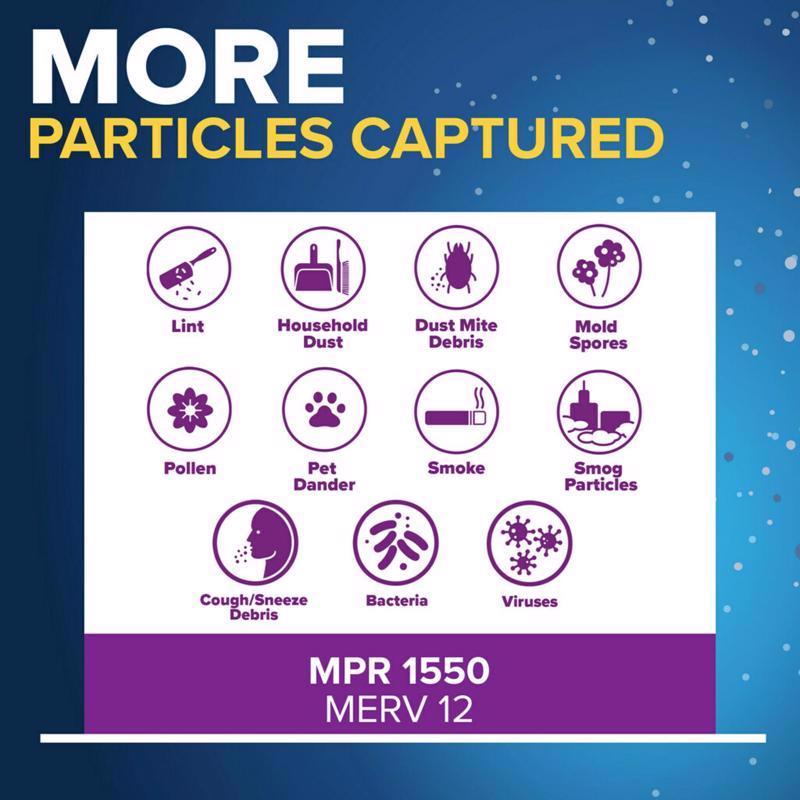 Filtrete 20 in. W X 25 in. H X 4 in. Polyester 12 MERV Pleated Allergen Air Filter