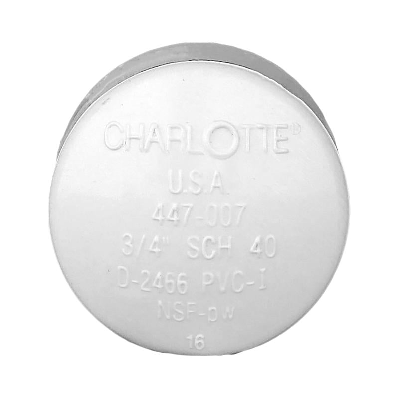 Charlotte Pipe Schedule 40 3/4 in. Socket X 3/4 in. D Socket PVC Cap