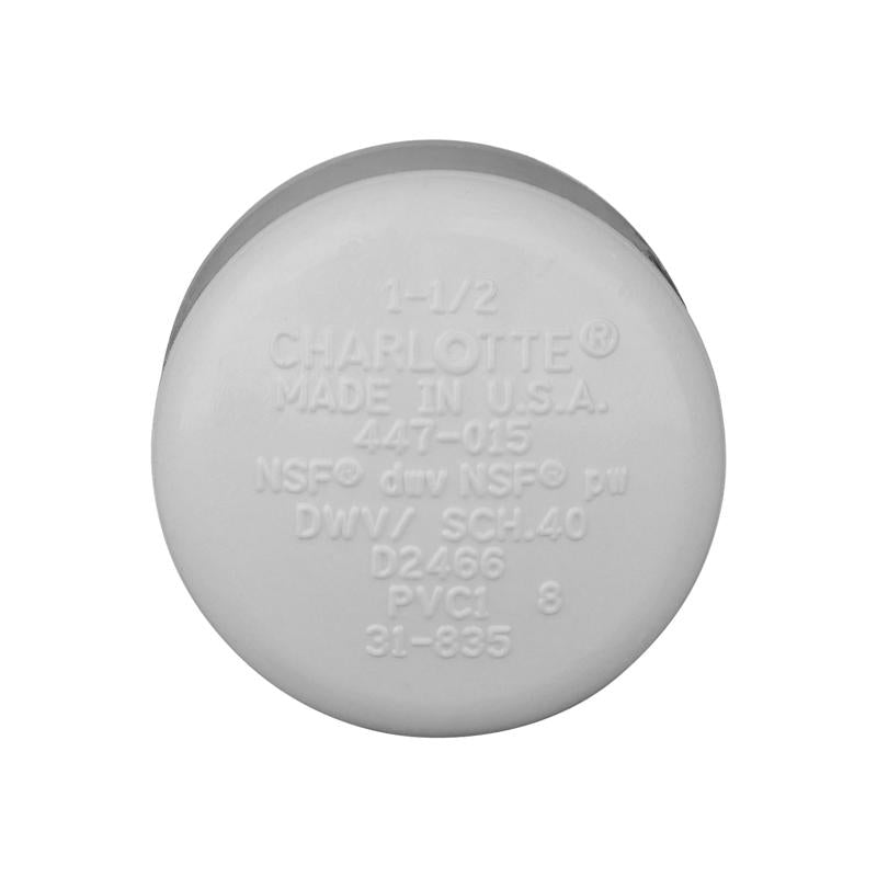 Charlotte Pipe Schedule 40 1-1/2 in. Slip PVC Cap