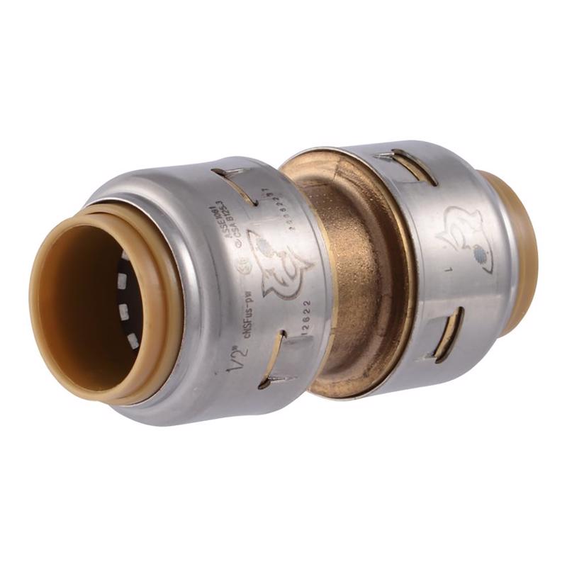 SharkBite Push to Connect 1/2 in. Barb each X 1/2 in. D Brass Coupling
