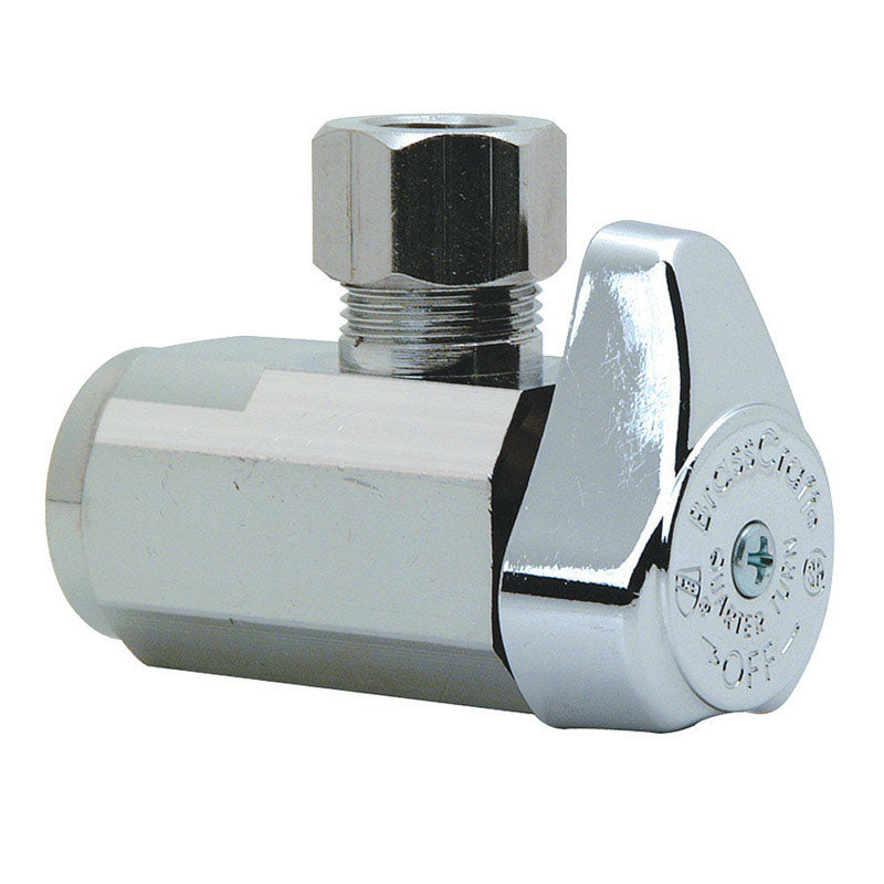 BrassCraft 3/8 in. FIP in. X 3/8 in. Compression outlets Brass Shut-Off Valve