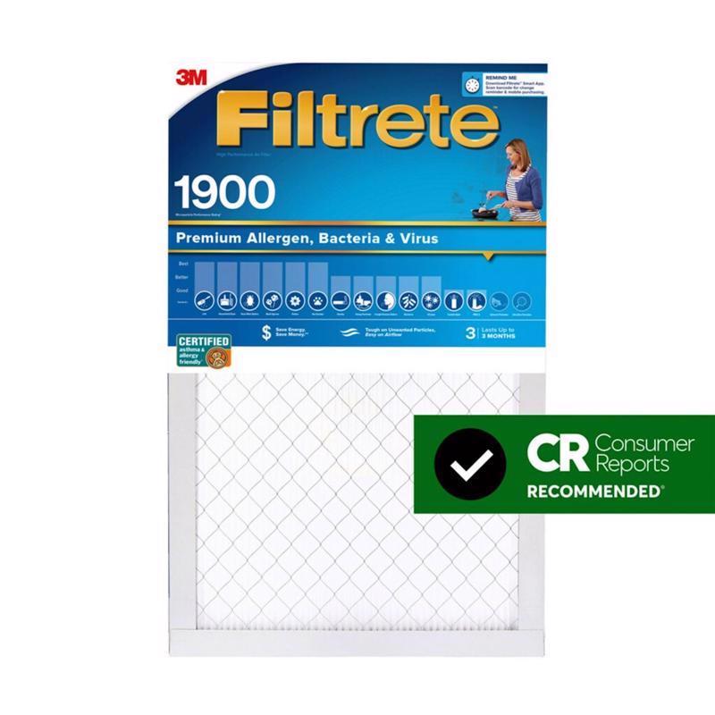 Filtrete 16 in. W X 20 in. H X 1 in. Polypropylene 1900 MPR Pleated Allergen Air Filter