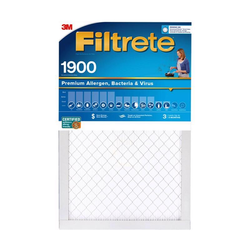 Filtrete 20 in. W X 25 in. H X 1 in. Polypropylene 1900 MPR Pleated Air Filter