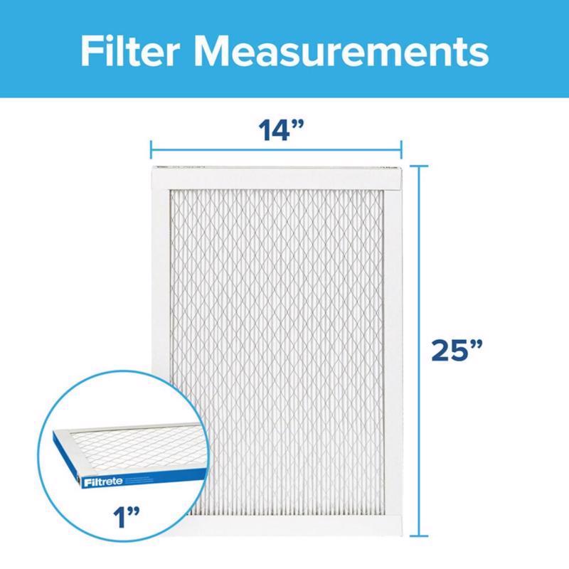 Filtrete 14 in. W X 25 in. H X 1 in. Polypropylene 1900 MPR Pleated Allergen Air Filter