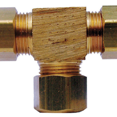 JMF Company 1/2 in. Compression X 1/2 in. D Compression Yellow Brass Tee