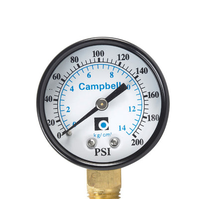 Campbell 2 in. Brass Pressure Gauge 200 psi