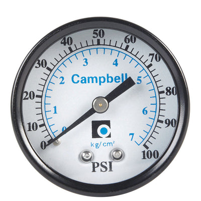 Campbell 2 in. Brass Pressure Gauge 100 psi