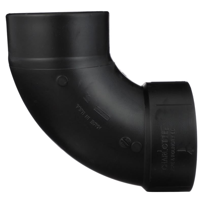 Charlotte Pipe 4 in. Hub X 4 in. D Spigot ABS 90 Degree Elbow