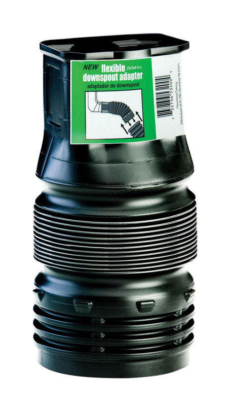 Flex-Drain Press X 4 in. D Press Polypropylene 8 in. Downspout Adapter