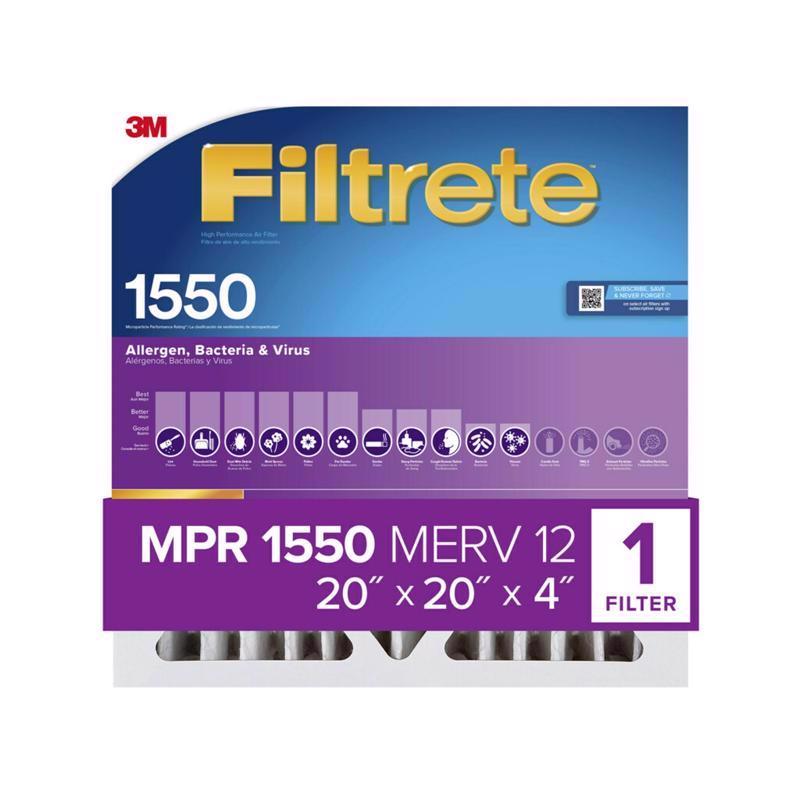 3M Filtrete 20 in. W X 20 in. H X 4 in. Polyester 12 MERV Pleated Allergen Air Filter