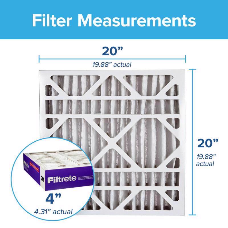 3M Filtrete 20 in. W X 20 in. H X 4 in. Polyester 12 MERV Pleated Allergen Air Filter