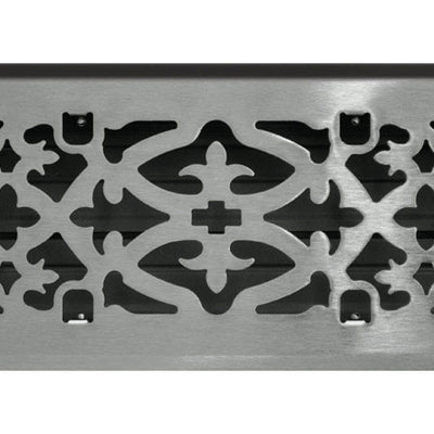 Tru Aire 4 in. H X 10 in. W 1-Way Satin Silver Steel Floor Diffuser