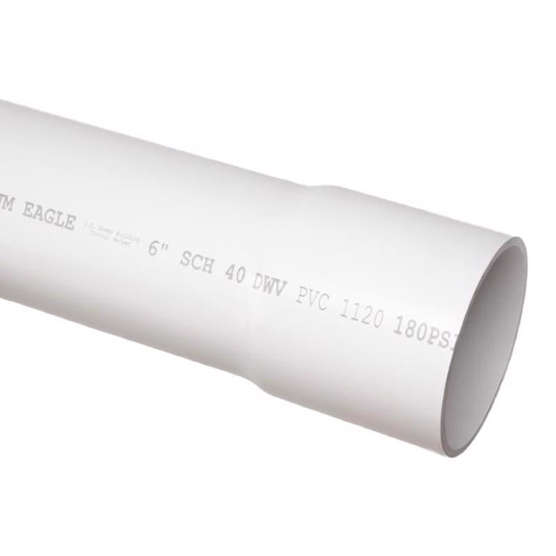 JM Eagle 2729 6 in. D X 10 ft. L PVC Sewer and Drain Pipe