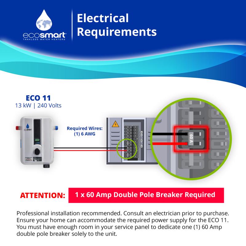 EcoSmart 11800 W Tankless Electric Water Heater