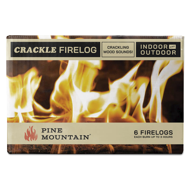 Pine Mountain Crackling Fire Log 3 hr 6 pk