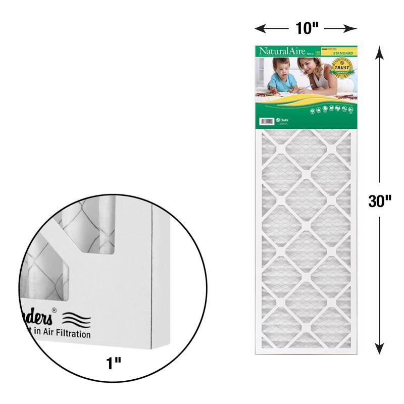 NaturalAire 10 in. W X 30 in. H X 1 in. Synthetic 8 MERV Pleated Air Filter