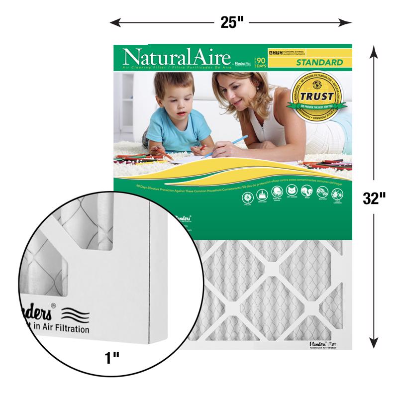 NaturalAire 25 in. W X 32 in. H X 1 in. Synthetic 8 MERV Pleated Air Filter