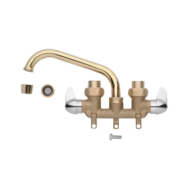 Homewerks Brass Industrial Two-Handle Bathroom Sink Faucet 3-3/8 in.