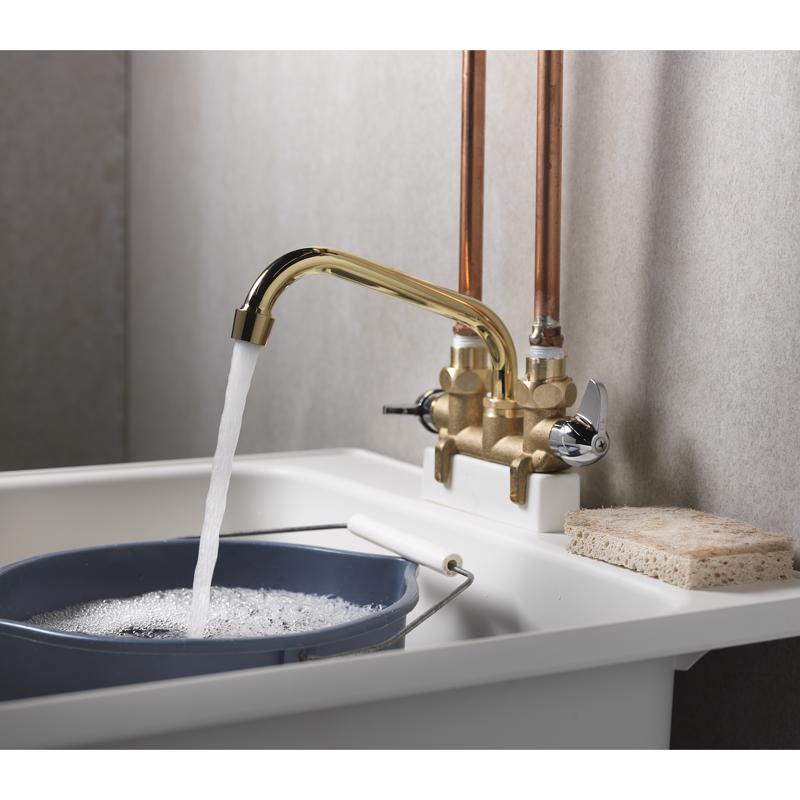 Homewerks Brass Industrial Two-Handle Bathroom Sink Faucet 3-3/8 in.