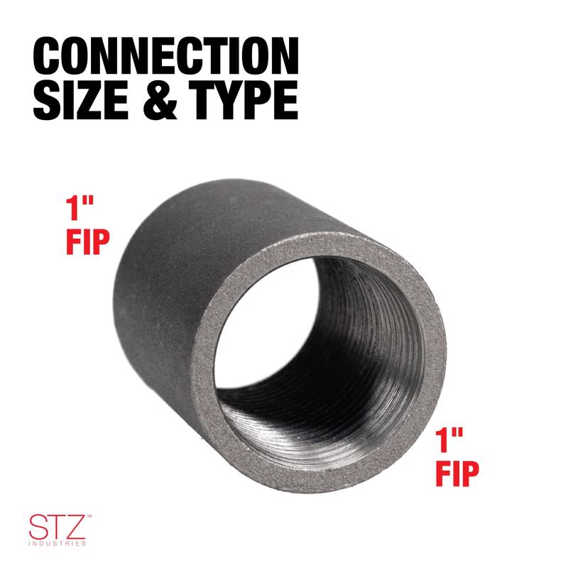 STZ Industries 1 in. FIP each X 1 in. D FIP Black Steel Coupling