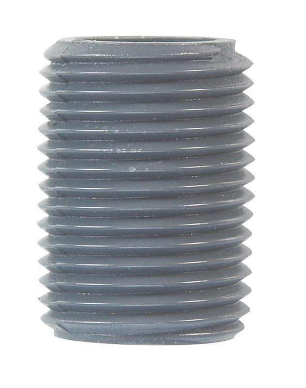 B&K Schedule 80 1/2 in. MIP X 1/2 in. D MIP PVC Close Nipple