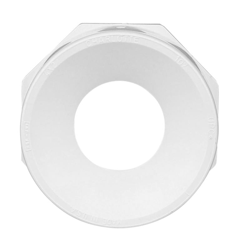 Charlotte Pipe Schedule 40 4 in. Spigot X 2 in. D Hub PVC Flush Bushing