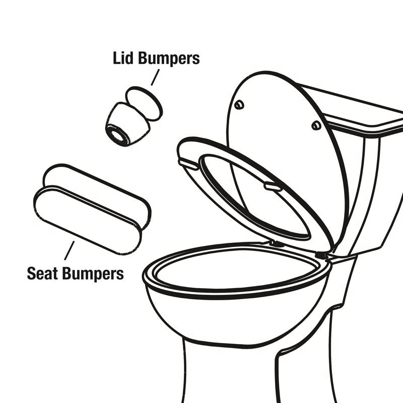 Danco Toilet Seat Bumpers White Rubber