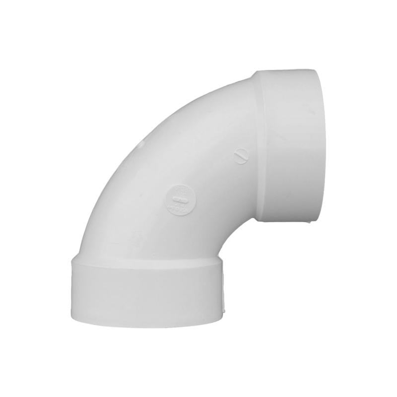 Charlotte Pipe Schedule 40 4 in. Hub X 4 in. D Hub PVC 90 Degree Elbow