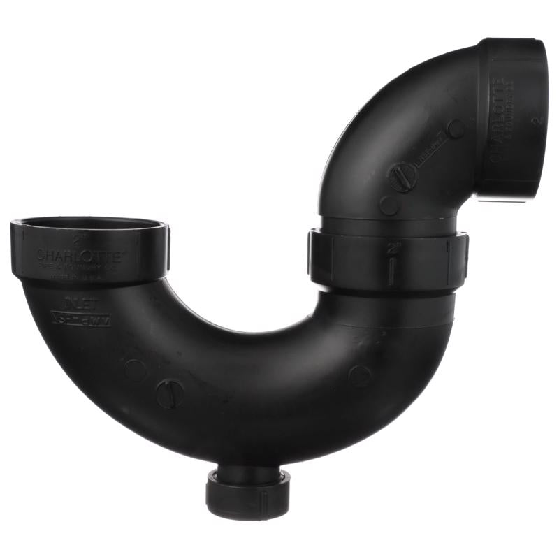 Charlotte Pipe 2 in. Hub X 2 in. D Hub ABS P-Trap