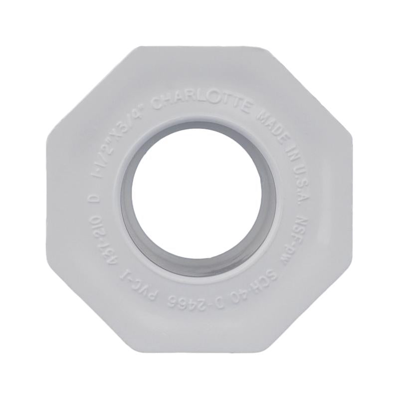 Charlotte Pipe Schedule 40 1-1/2 in. Spigot X 3/4 in. D Slip PVC Reducing Bushing