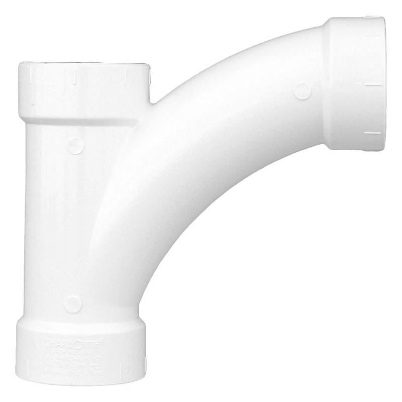 Charlotte Pipe Schedule 40 3 in. Hub X 3 in. D Hub PVC Long Turn Wye