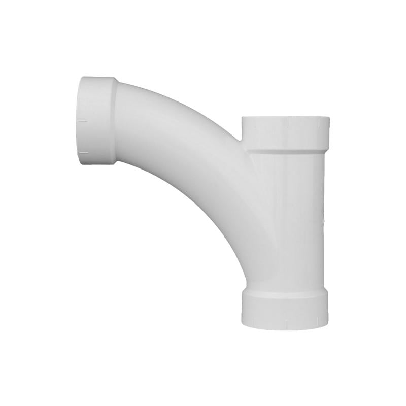 Charlotte Pipe Schedule 40 4 in. Hub X 4 in. D Hub PVC Long Turn Wye