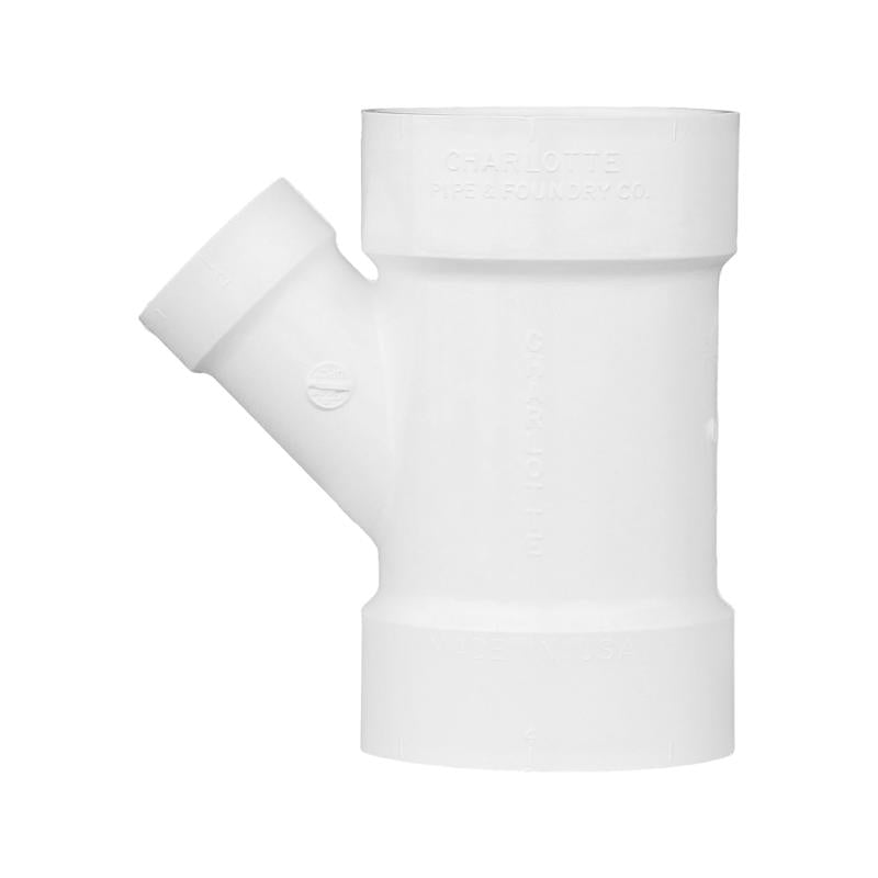 Charlotte Pipe Schedule 40 4 in. Hub X 2 in. D Hub PVC Reducing Wye
