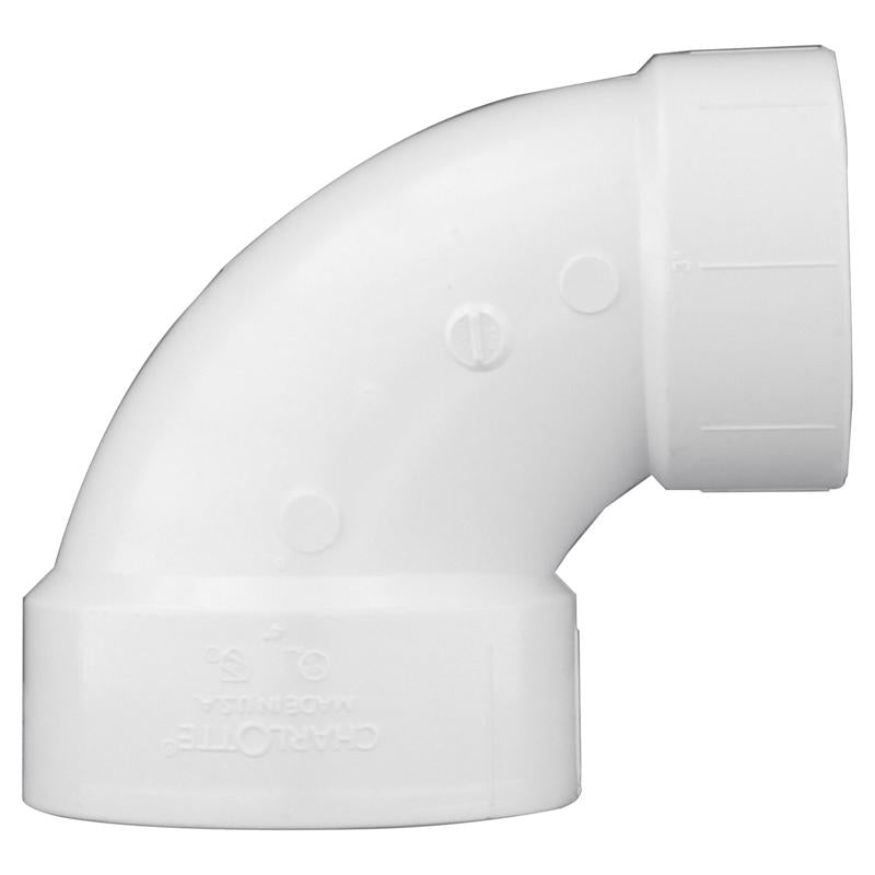 Charlotte Pipe 4 in. Hub X 3 in. D Hub PVC Elbow