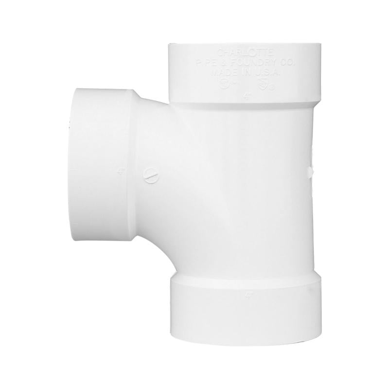 Charlotte Pipe Schedule 40 4 in. Hub X 4 in. D Hub PVC Sanitary Tee
