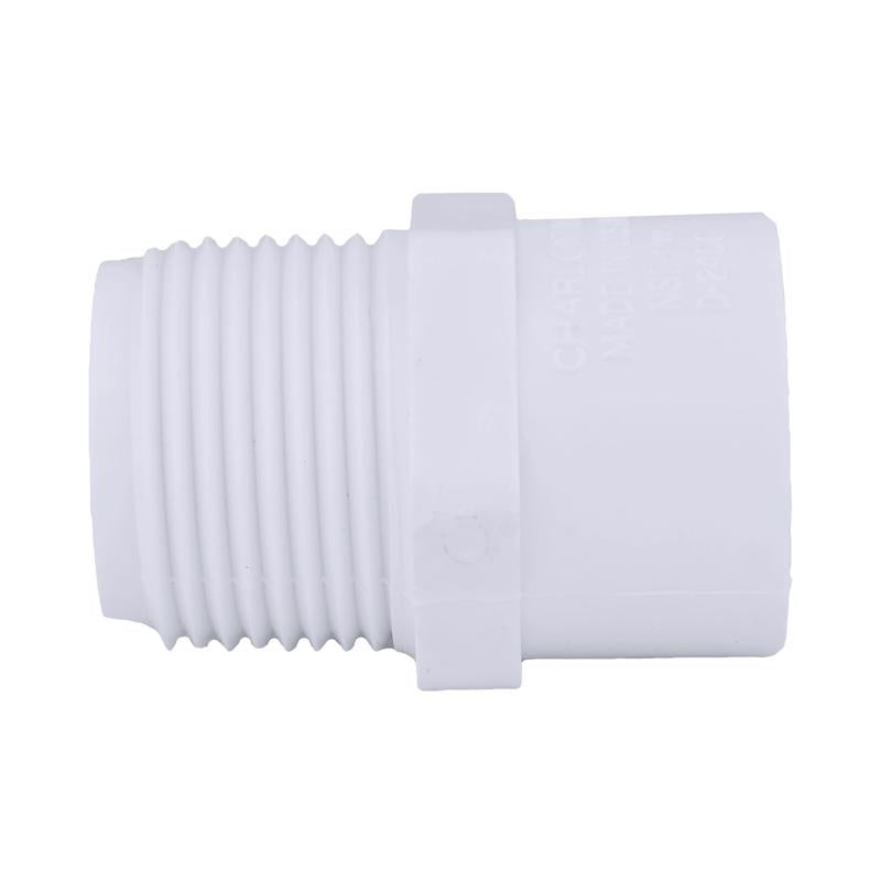 Charlotte Pipe Schedule 40 3/4 in. MPT X 1/2 in. D Slip PVC Pipe Adapter