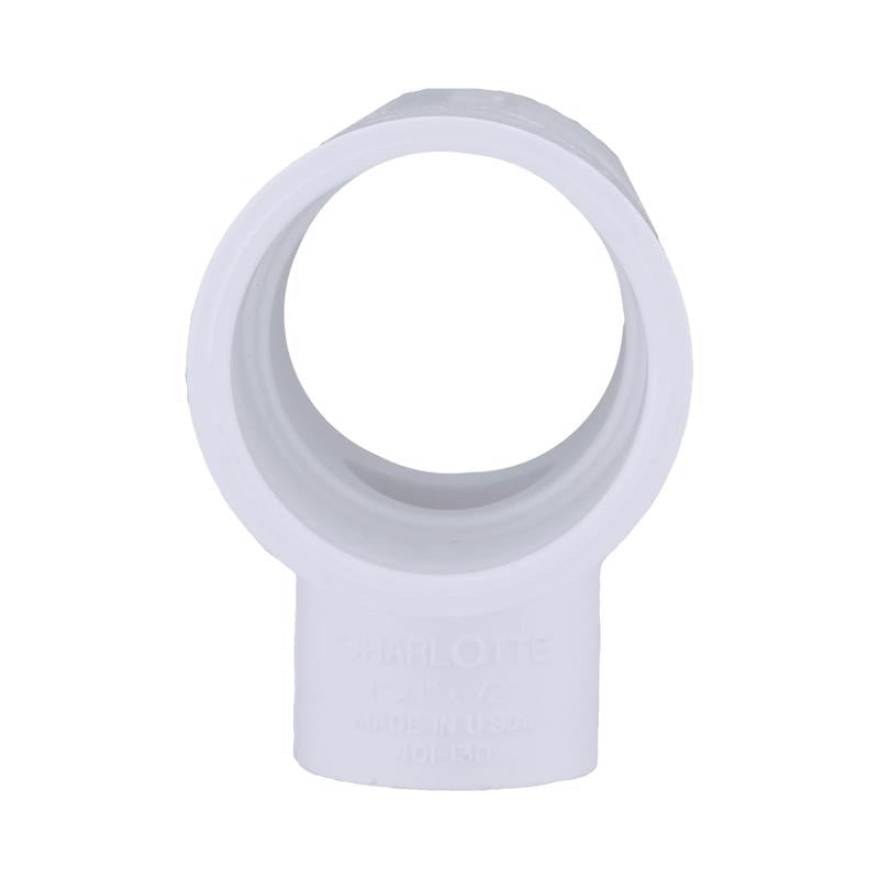 Charlotte Pipe Schedule 40 1/2 in. Slip X 1 in. D Slip PVC Reducing Tee