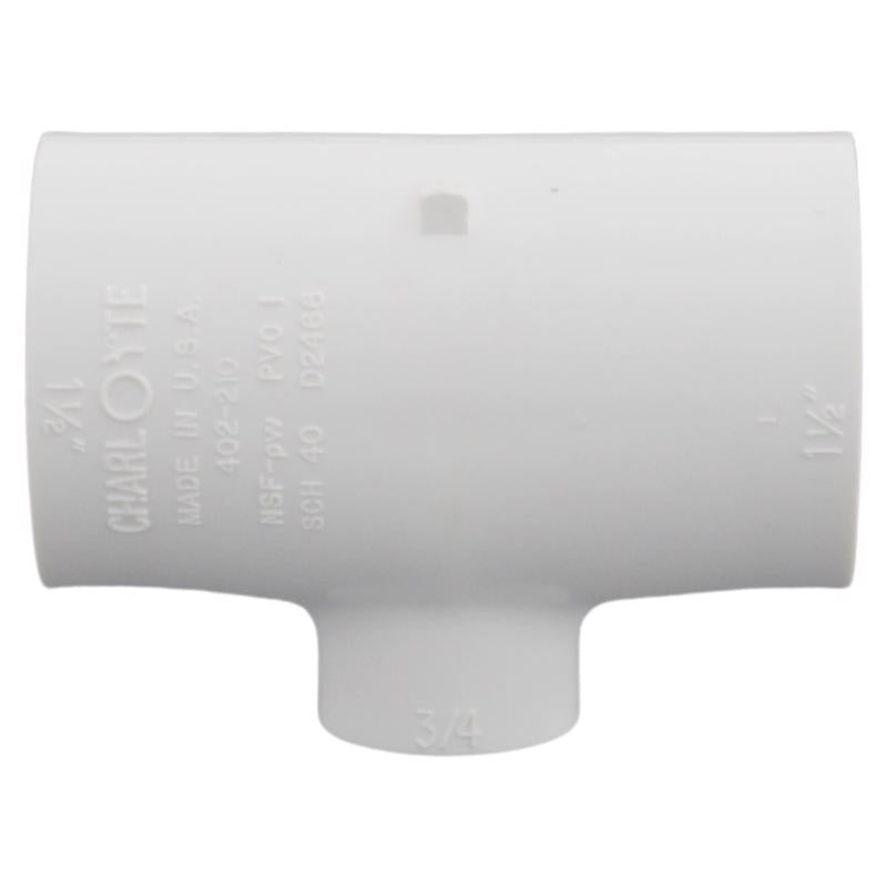 Charlotte Pipe Schedule 40 3/4 in. Slip X 1-1/4 in. D Slip PVC Reducing Tee