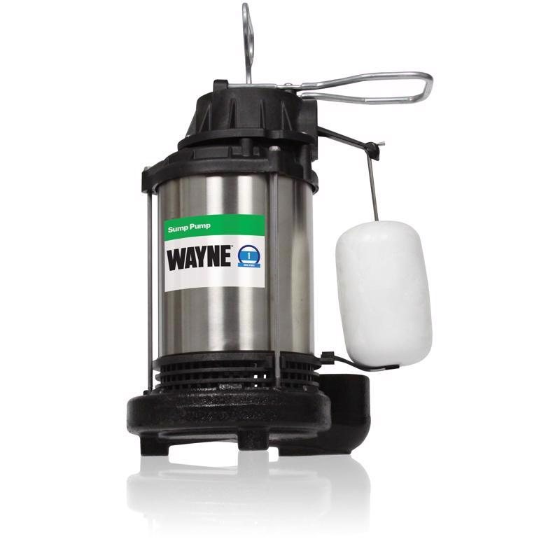 Wayne 1 HP 6100 gph Stainless Steel Vertical Float Switch AC Sump Pump 8 ft